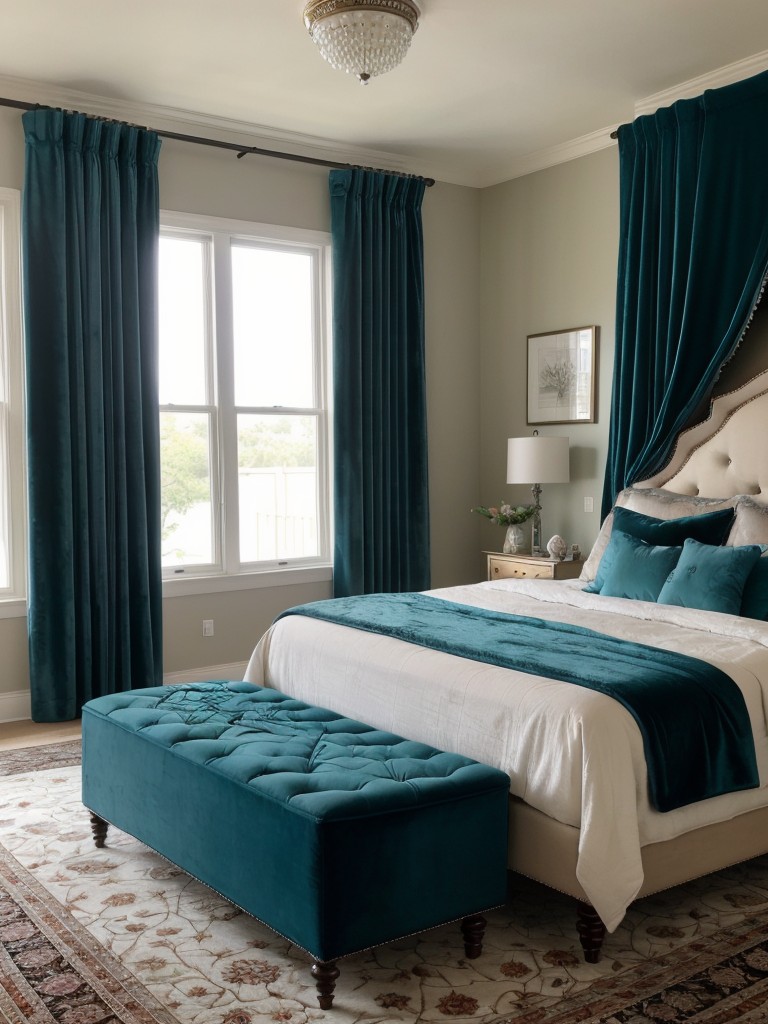 Luxury Teal Bedroom: Transform Your Space with Velvet, Plushness & Sumptuous Rugs!