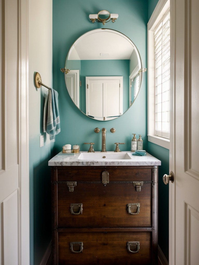 Vintage-Inspired Teal Apartment: Transform Your Space with Nostalgic Charm!