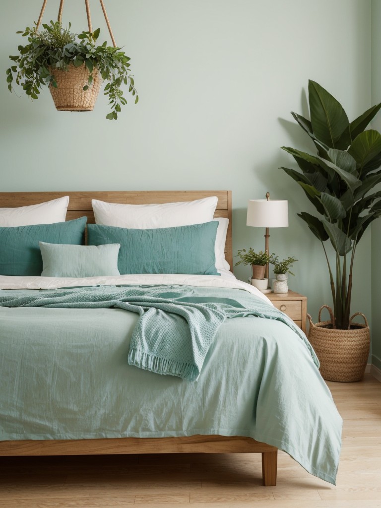 Nature-inspired Teal Bedroom Decor: Serene and Refreshing Ambiance