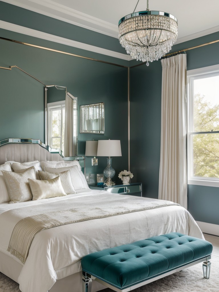 Chic Teal Apartment Decor: Glamorous and Serene Bedroom Ideas!