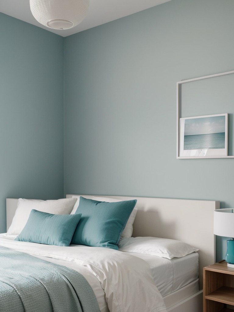 Coastal Escape: Teal Bedroom with Sleek Design