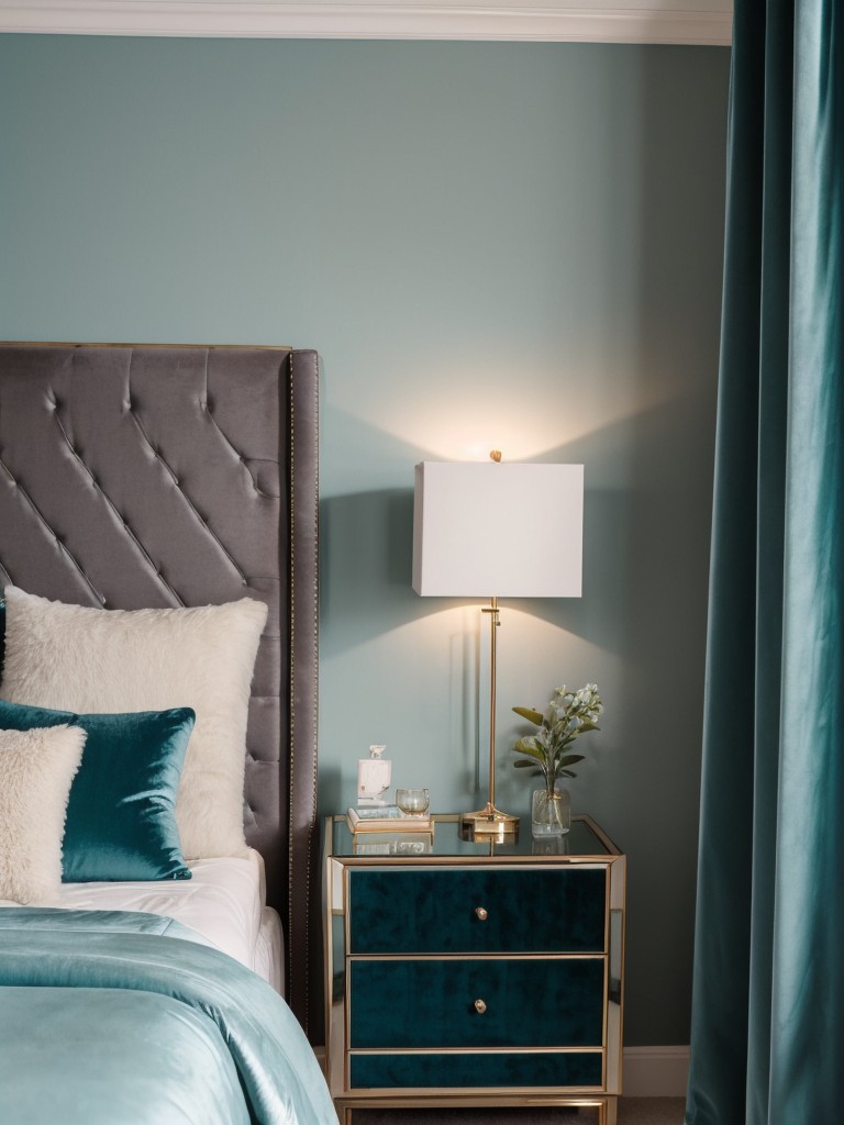 Vibrant Teal Accents for a Luxurious Apartment Vibe!