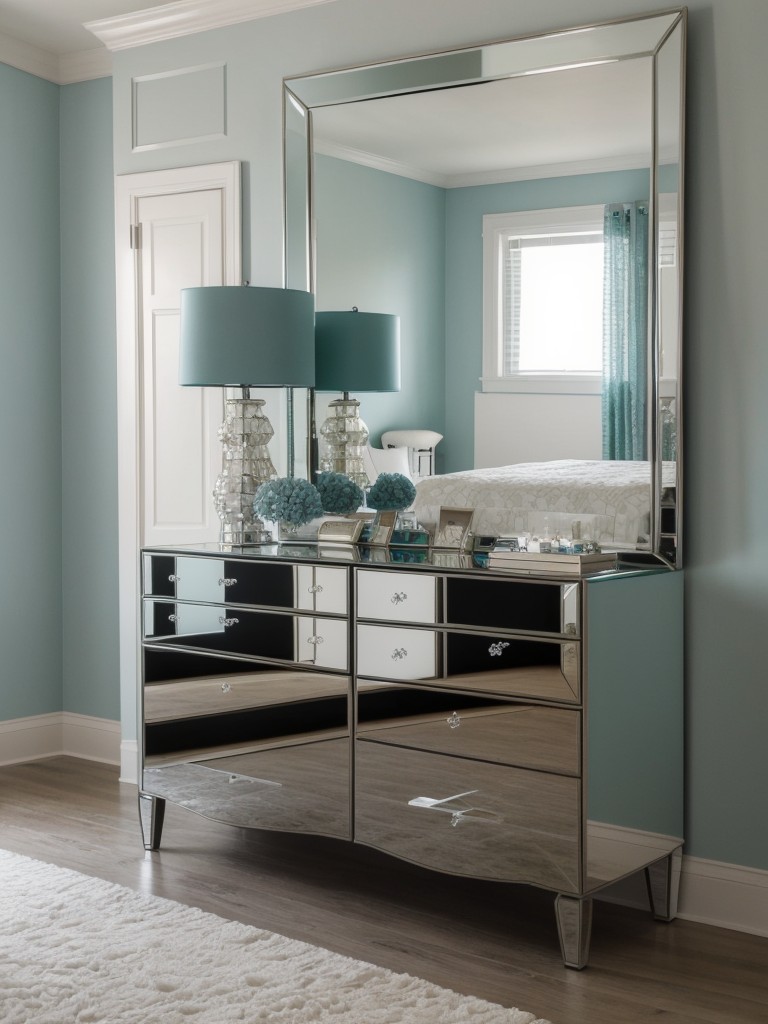 Teal Bedroom Accents for a Glamorous Apartment