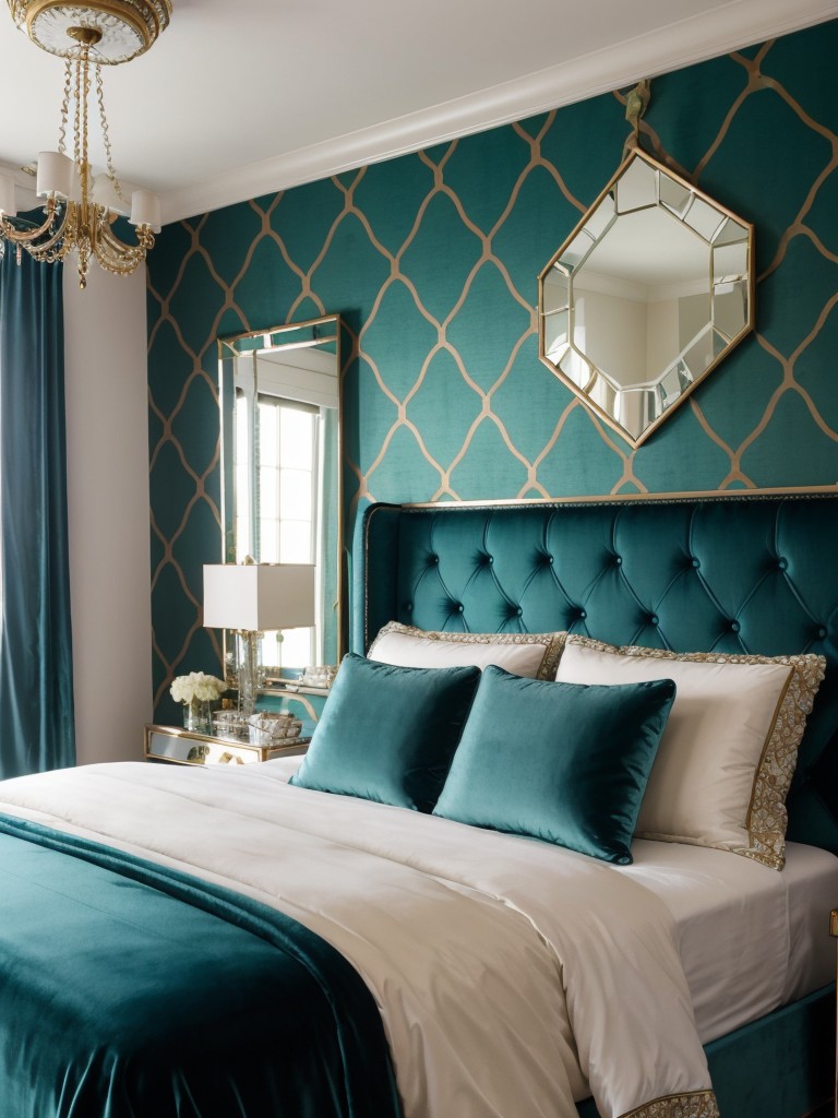 Vintage Glam: Transform Your Bedroom with Teal Apartment Décor