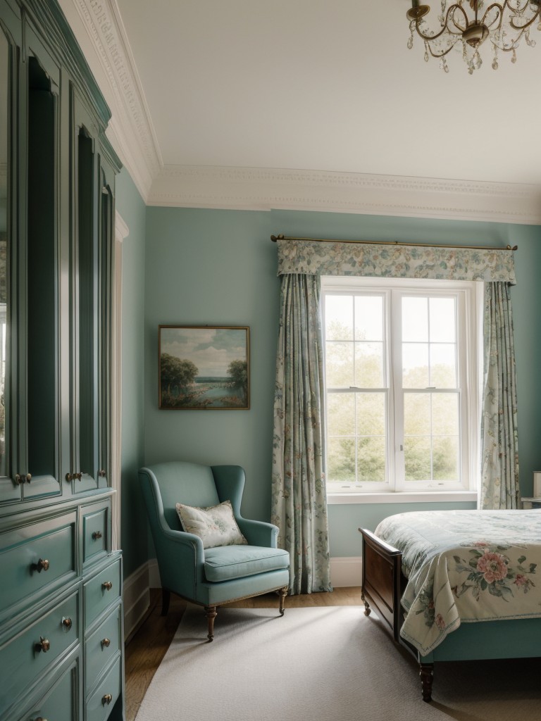 English Countryside Chic: Timeless Teal Bedroom Decor