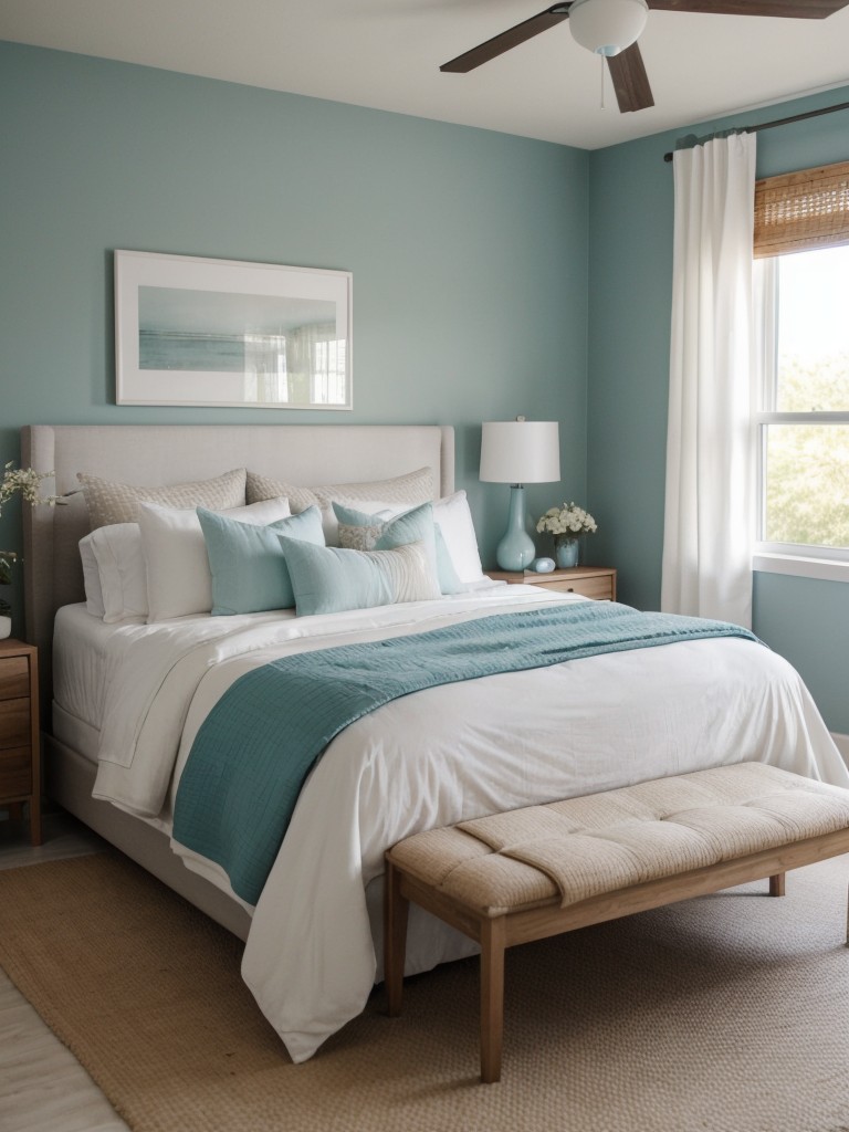 Soothing Teal Bedroom: Stylish Apartment Vibes