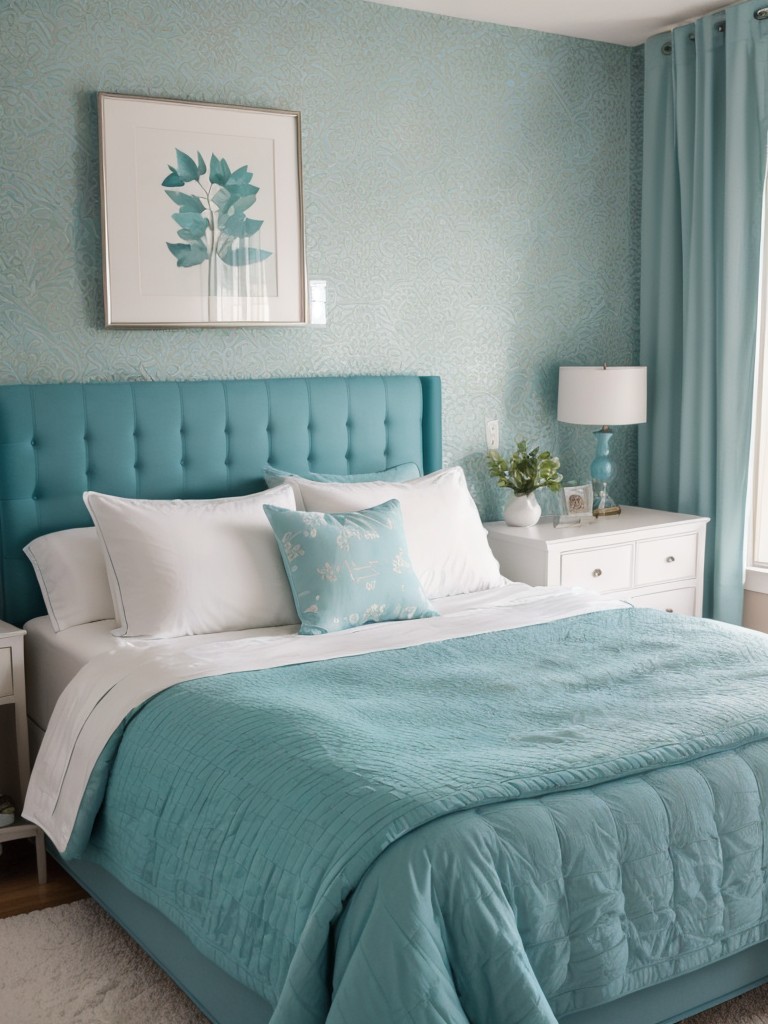 Tranquil Teal Bedroom: Stylish Apartment Makeover