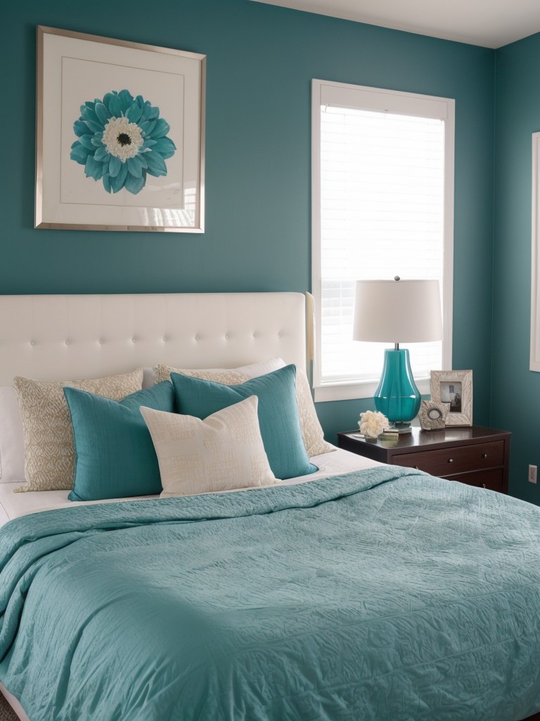 Teal-tastic Apartment: Add a Pop of Color to Your Bedroom!