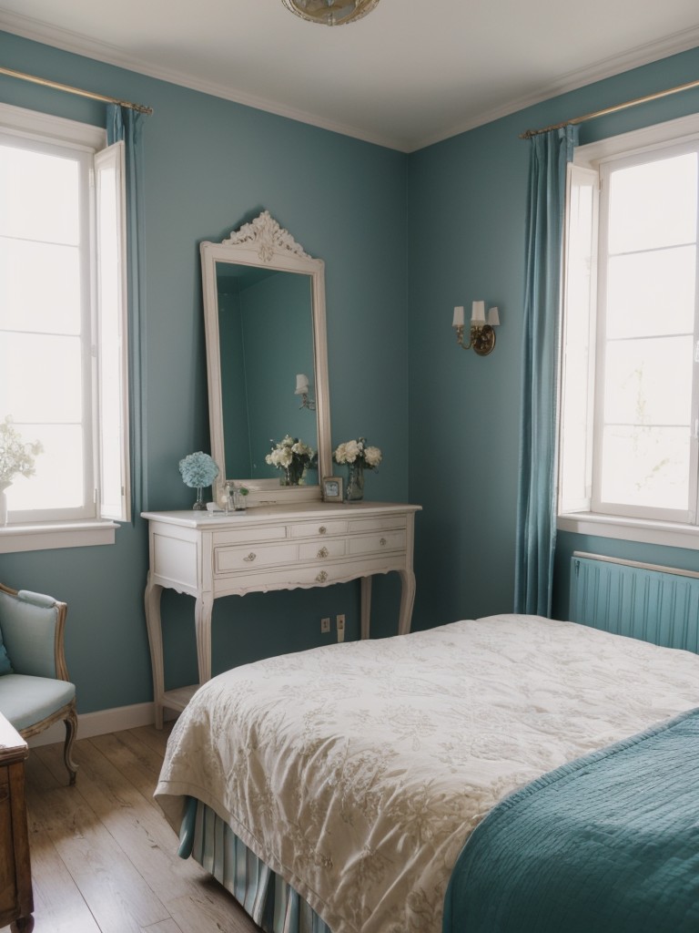 Parisian-inspired Teal Bedroom Decor for a Romantic Retreat