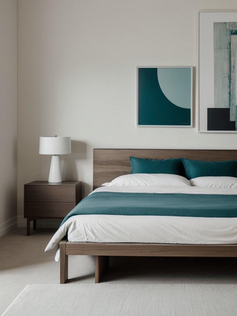 Teal-inspired Bedroom: Sleek & Minimalist Apartment Style