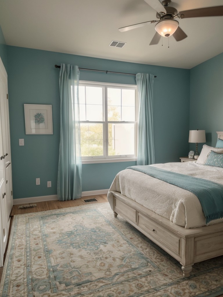 Transform Your Bedroom with Teal Decor: Add a Plush Rug for Cozy Vibes!