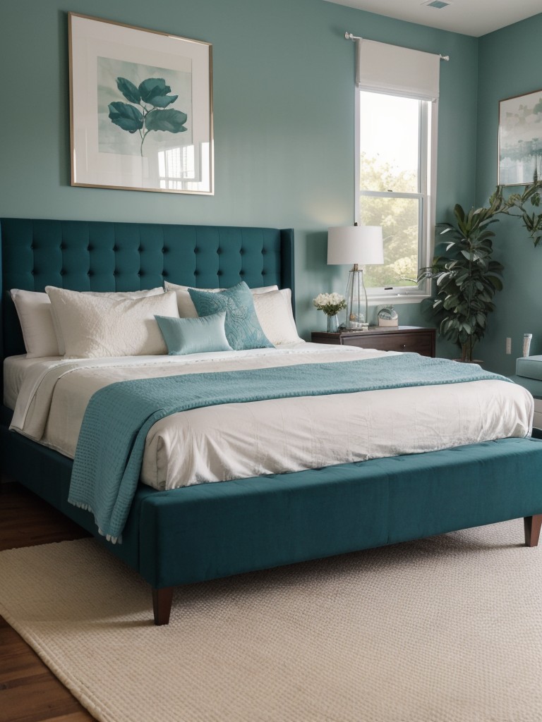 Serene Teal Bedroom: Elevate Your Space with Stylish Elegance