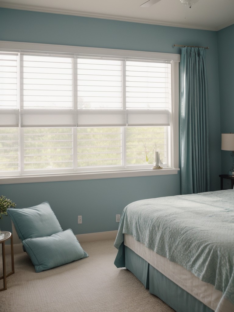 Teal Bedroom Elegance: Light, Bright, and Airy Apartment Bliss!