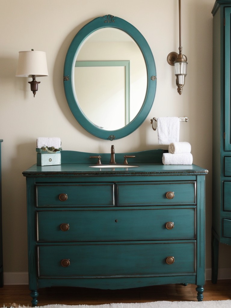 Vintage-inspired Teal Decor: Elevate Your Apartment Bedroom