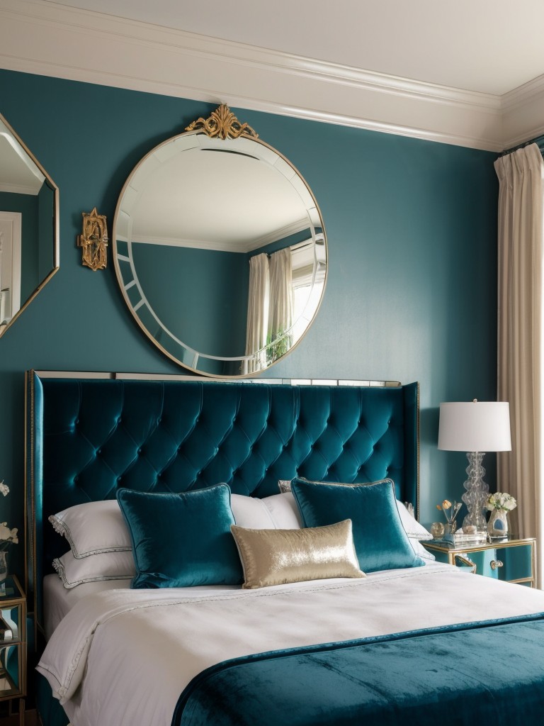 Glamorous Teal Bedroom: Hollywood Regency Style!