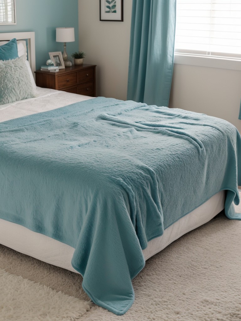 Serene Teal Retreat: Upgrade Your Apartment with Cozy Bedroom Decor