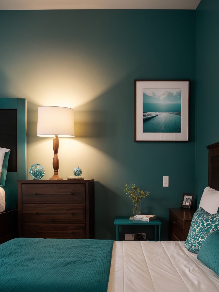 Teal and Dark Wood: Dreamy Bedroom Decor