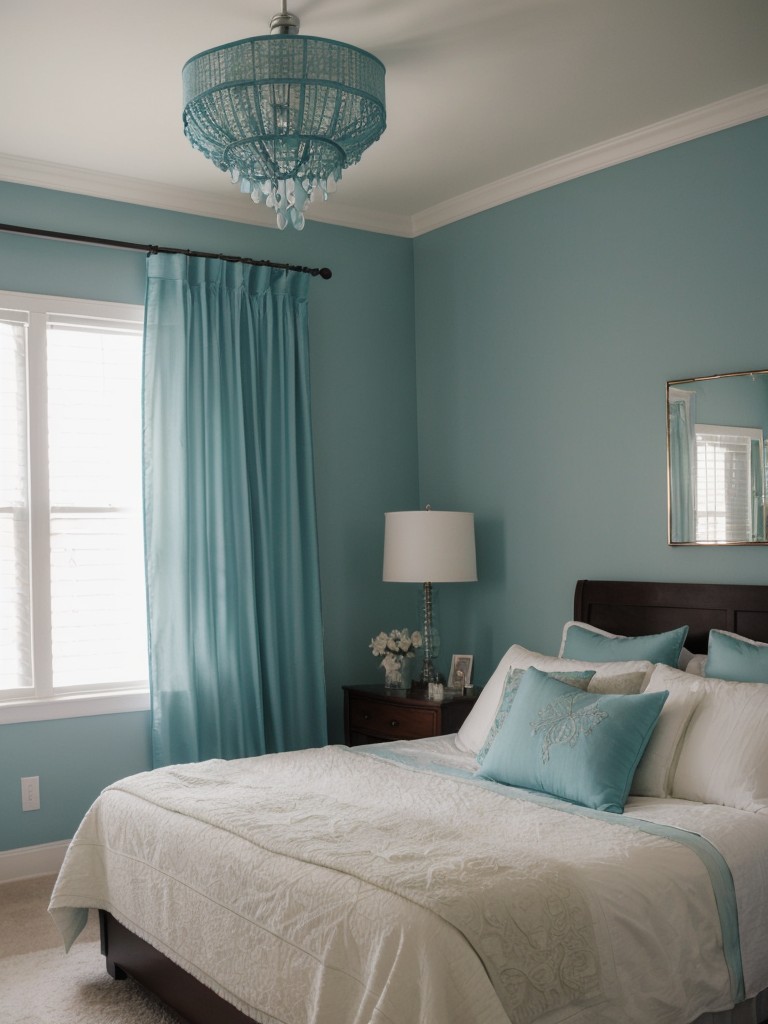 Cozy Teal Bedroom Ideas: Transform Your Space with Sheer Curtains and String Lights!