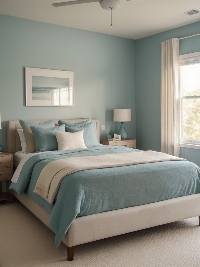 Modern Minimalist Teal Bedroom: Warm & Textured Decor