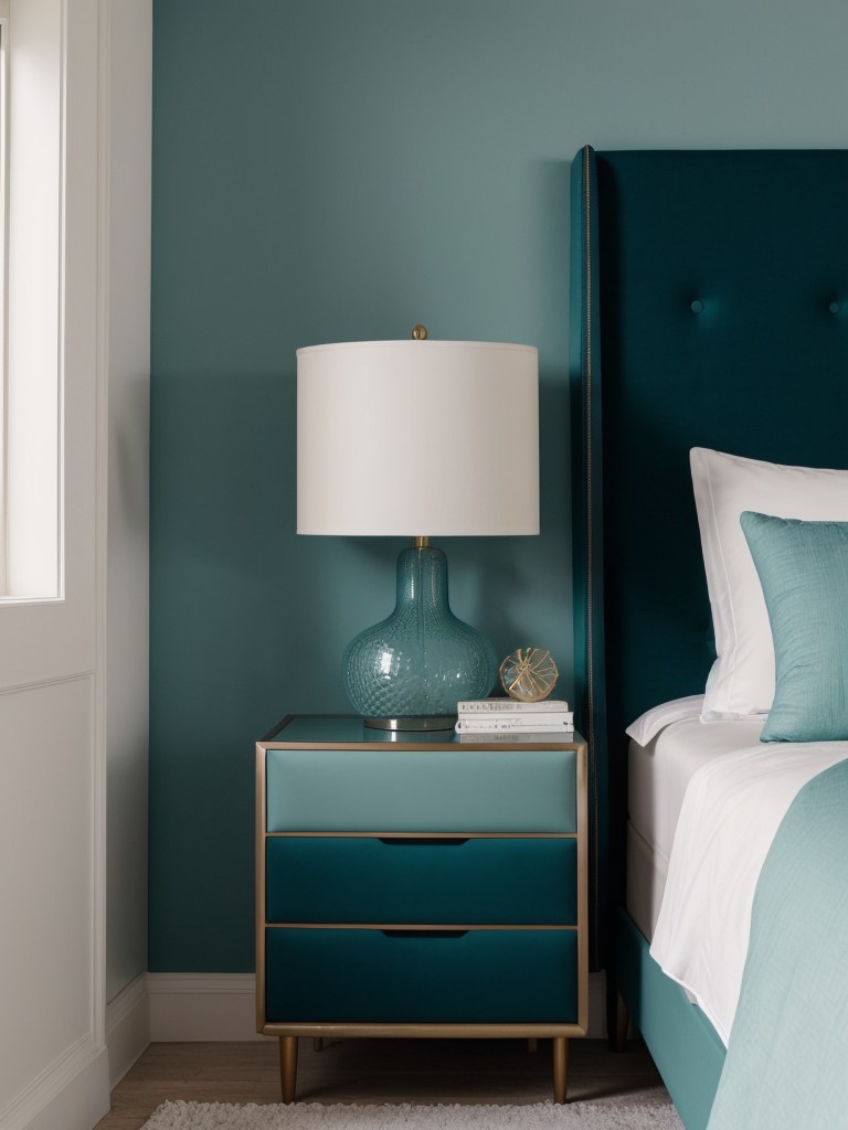 Elegant Teal Headboard for a Minimalist Apartment