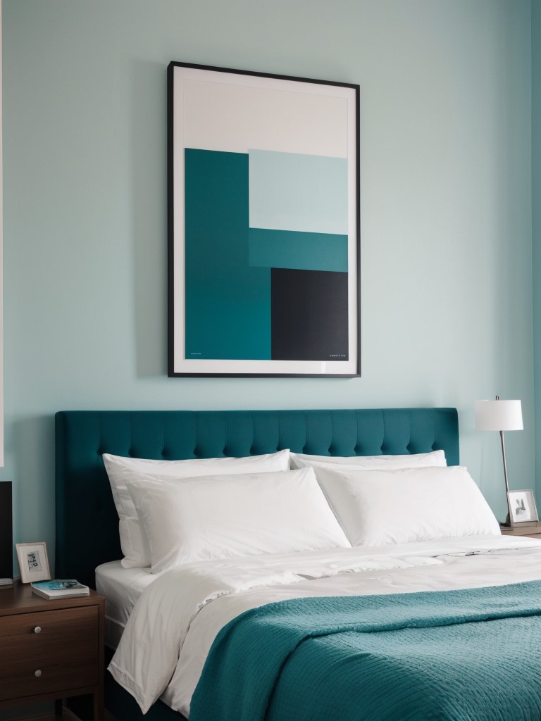 Minimalist Teal Apartment - Personalize with Black and White Art