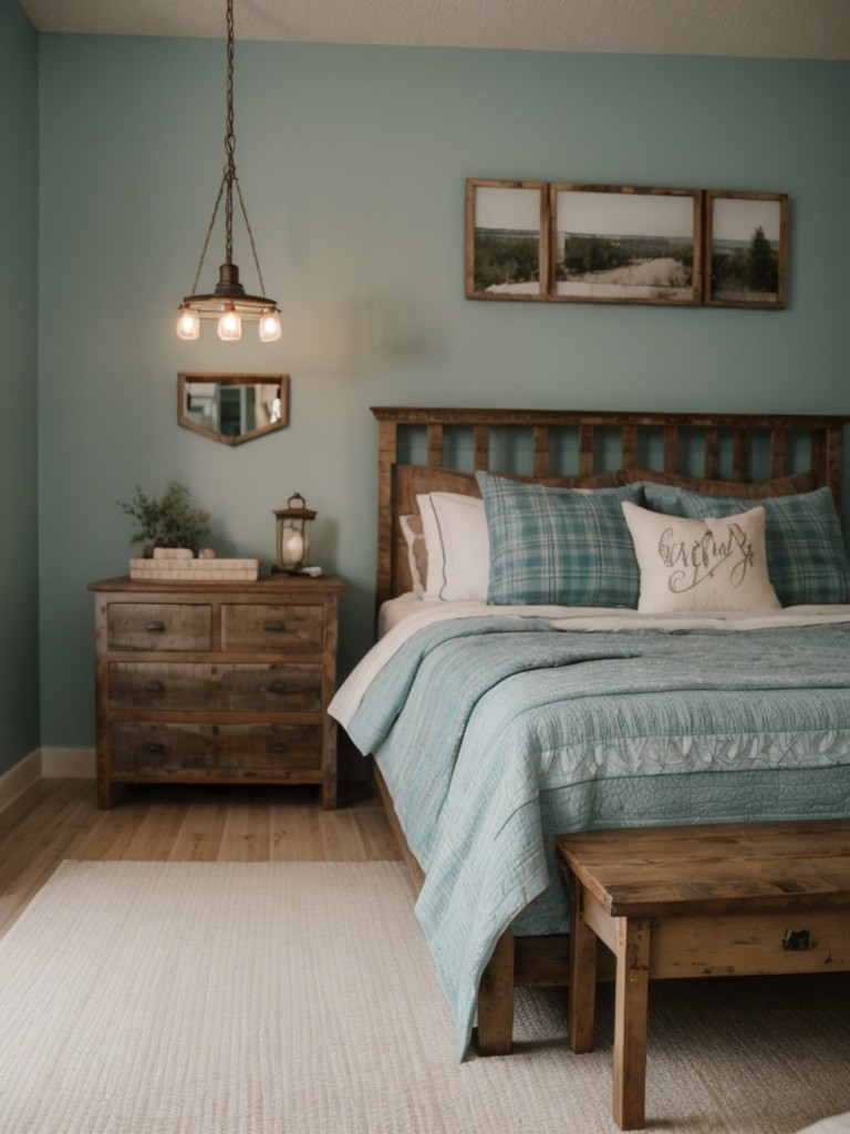 Luxe Teal Decor for a Rustic-Chic Apartment Bedroom