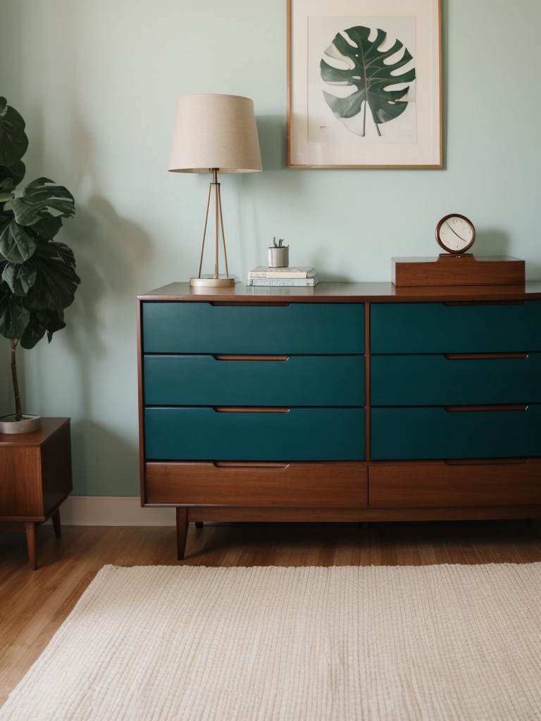 Mid-century modern bedroom: Embrace Teal Decor for a Serene Space