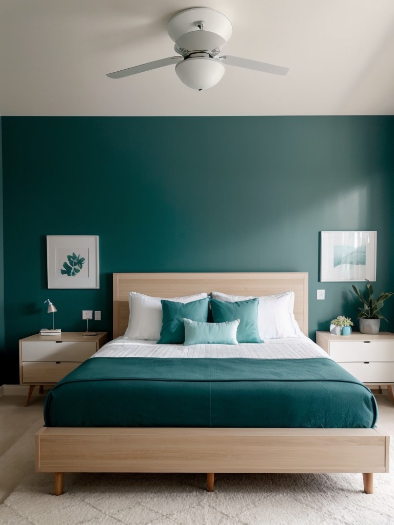 Minimalist Teal Bedroom: Sleek and Modern Apartment Inspiration