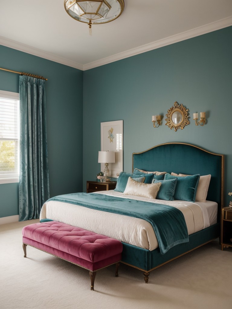 Opulent Teal Retreat: Luxurious Bedroom Decor Ideas