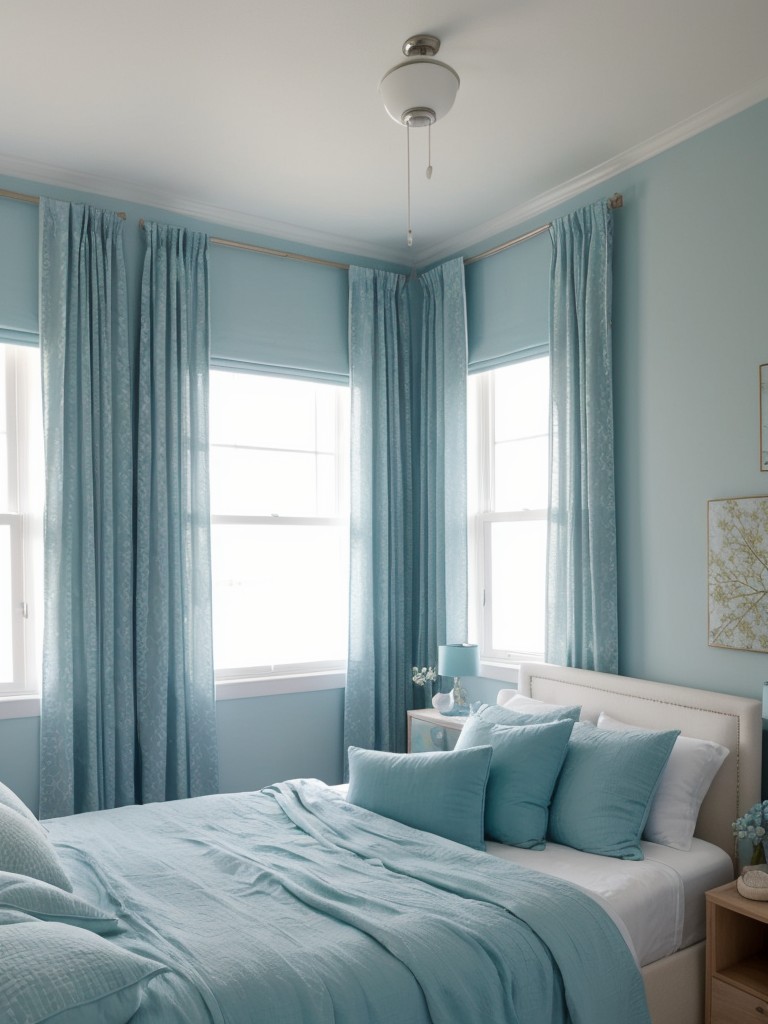 Serene Teal Retreat: Create a calming oasis with monochromatic bedroom decor!