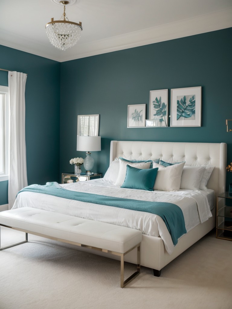 Teal & White: Chic Apartment Décor