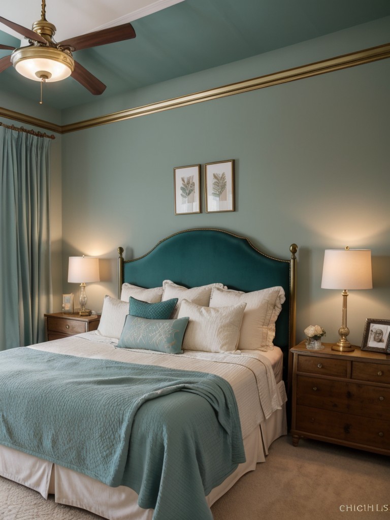 Vintage-Inspired Teal Bedroom: Chic & Sophisticated Décor!