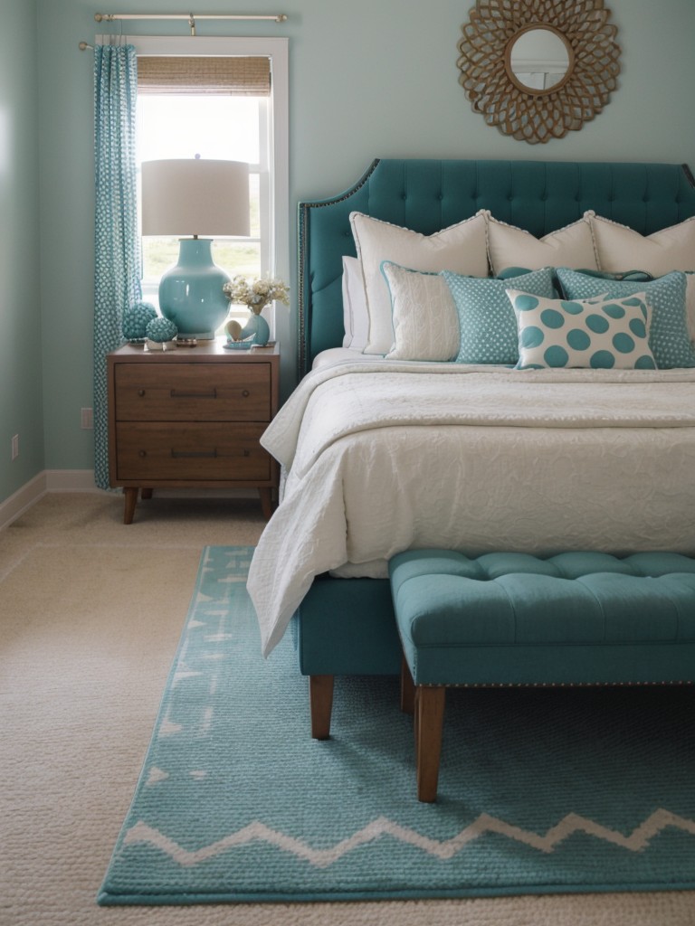 Chic Teal Apartment Decor - Add Whimsy with Polka-dot & Chevron Patterns!