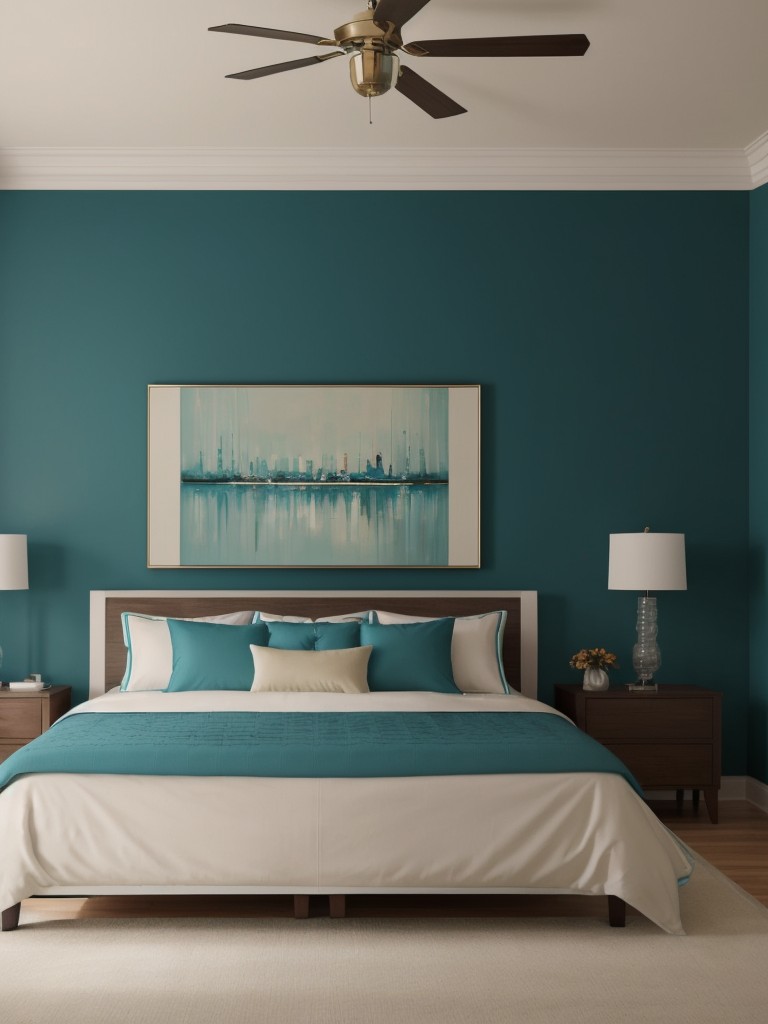 Chic Teal Bedroom: Add a Pop of Color & Personal Touch!