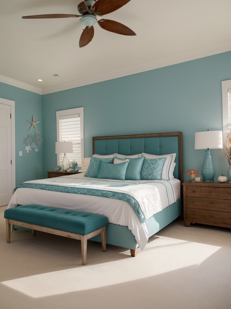 Tranquil Teal: Beach Retreat Bedroom Decor