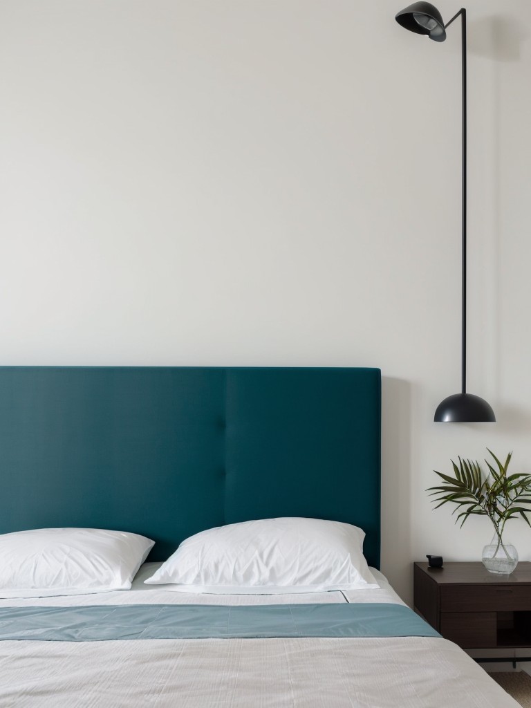 Tropical Teal Bedroom Retreat: Modern and Minimalist Apartment Vibes