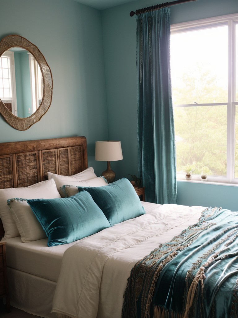 Cozy Teal Boho Bedroom Retreat: Luxe Decor Tips!