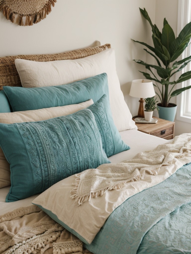 Cozy Teal Boho Bedroom: Mix Textures for Style!