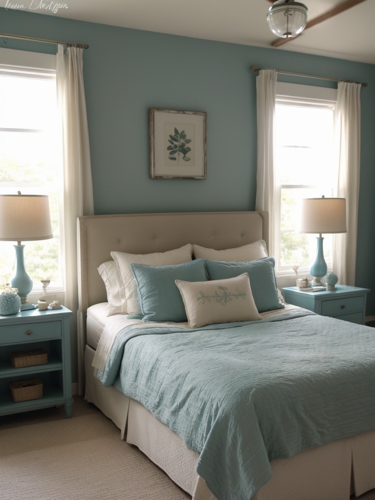 Charming Teal Bedroom: Vintage Vibes & Soft Decor!