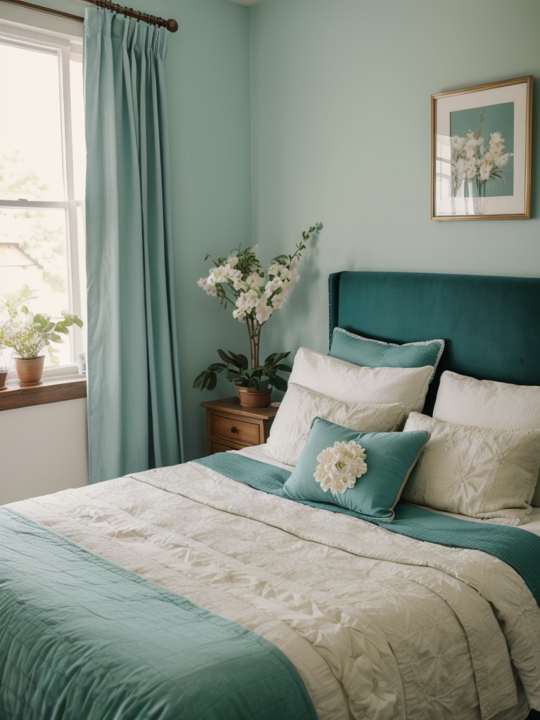 Vintage Teal Bedroom: Timeless Charm with Natural Elements