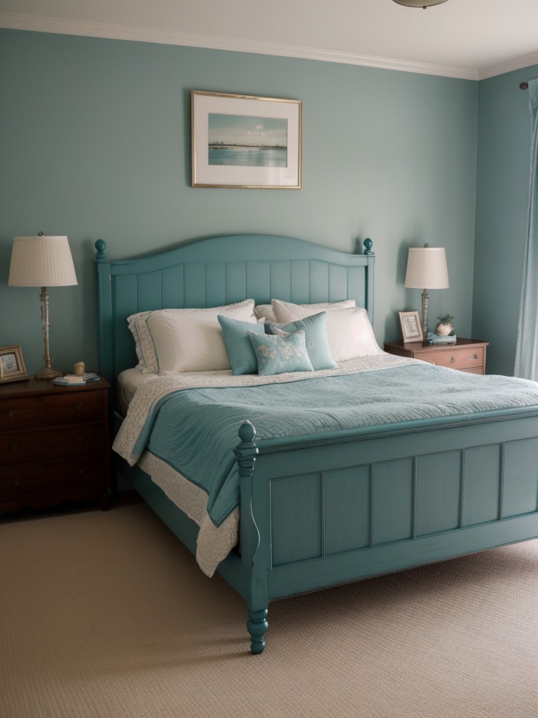 Retro Chic: Transform Your Bedroom with a Vintage Teal Bedframe!