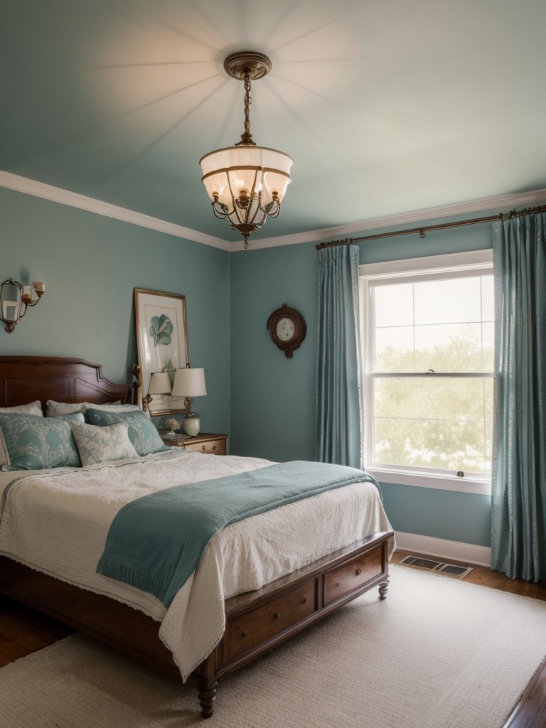 Timeless Teal Apartment: Vintage Charm for Your Bedroom!