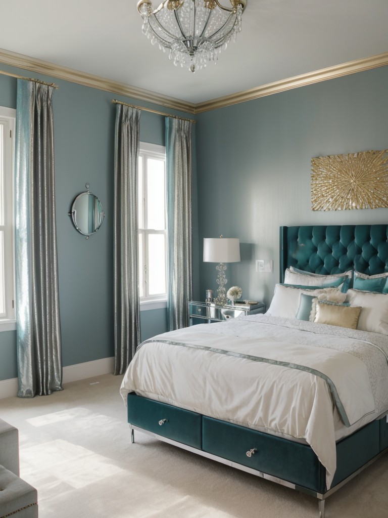 Teal Bedroom with Natural Elements: Glam and Sophistication!