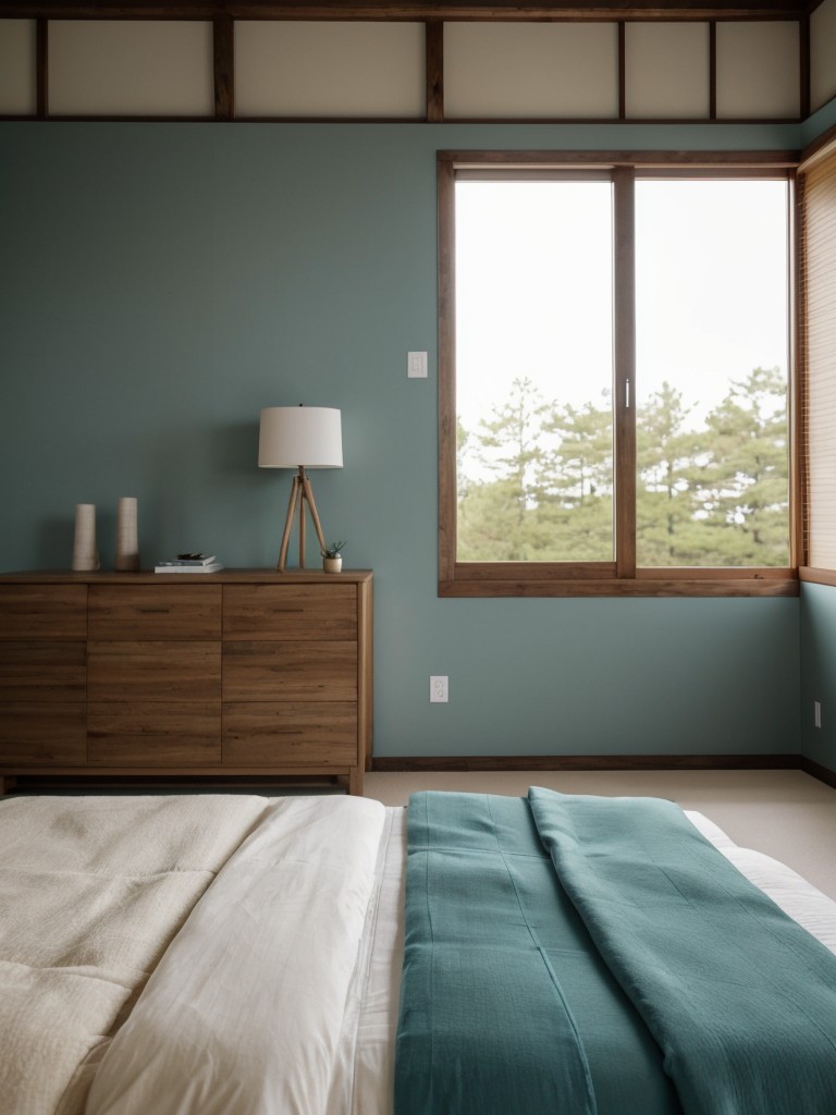 Zen-inspired Teal Bedroom: Natural Elements for Calm Vibes