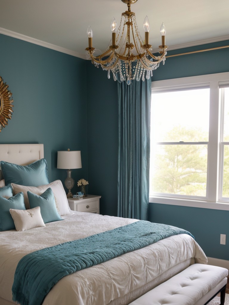 Luxurious Teal Bedroom: Transform Your Space with Natural Elements