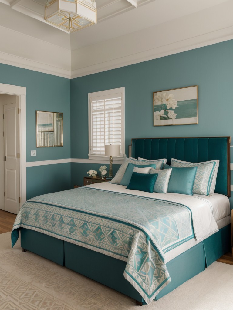 Create a Luxe Art Deco Bedroom with Teal Decor