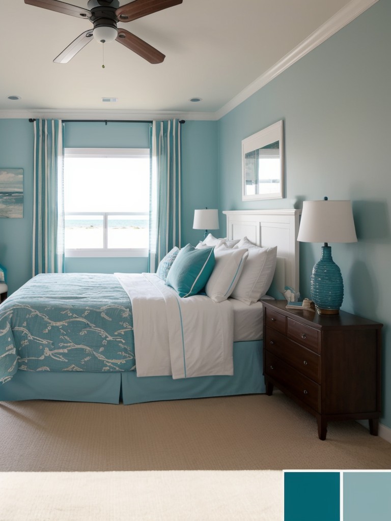 Coastal Bliss: Create a Serene Teal Bedroom Oasis with Nautical Accents!