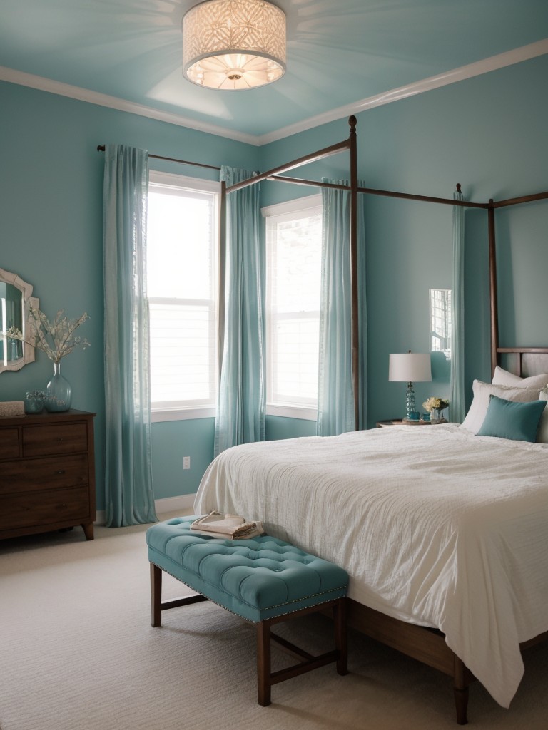 Transform Your Apartment into a Serene Sanctuary with Teal Bedroom Decor!