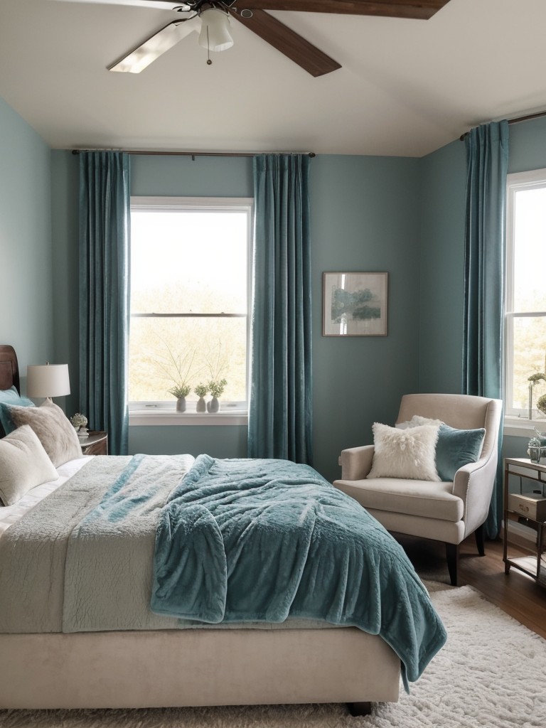 Transform Your Bedroom into a Cozy Teal Oasis with Plush Decor