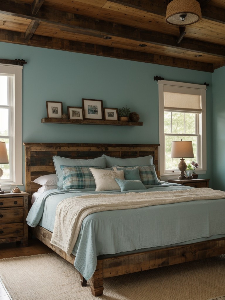 Create a Rustic Retreat with Teal Bedroom Decor